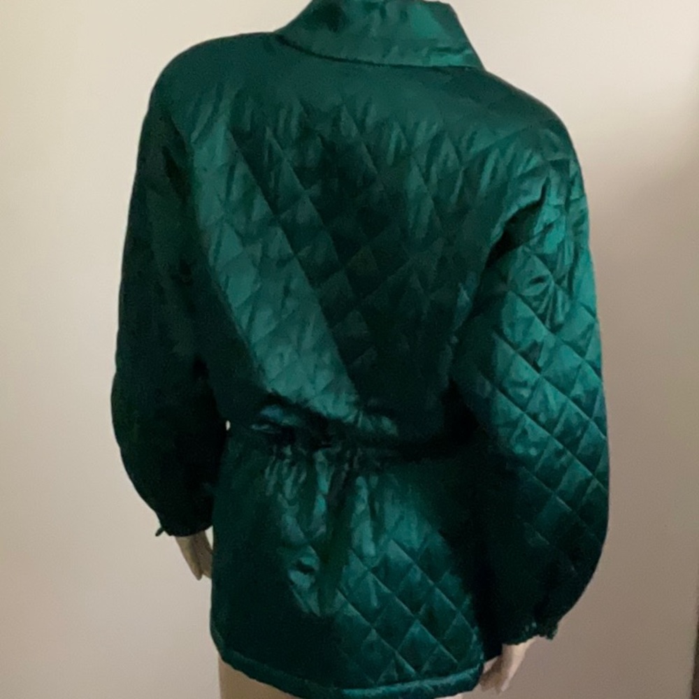 Silk Quilted Anorak Jacket Deep Forest Green NWOT - Picture 2 of 9